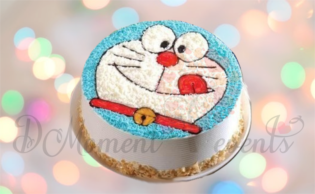 Doraemon Face Cake (1307x805), Png Download