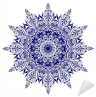 Decorative Blue Flower With Vintage Round Patterns - Stock Photography (400x400), Png Download