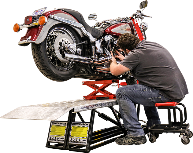 How To Lift The Front Wheel Of A Motorcycle - Quick Jack (800x500), Png Download