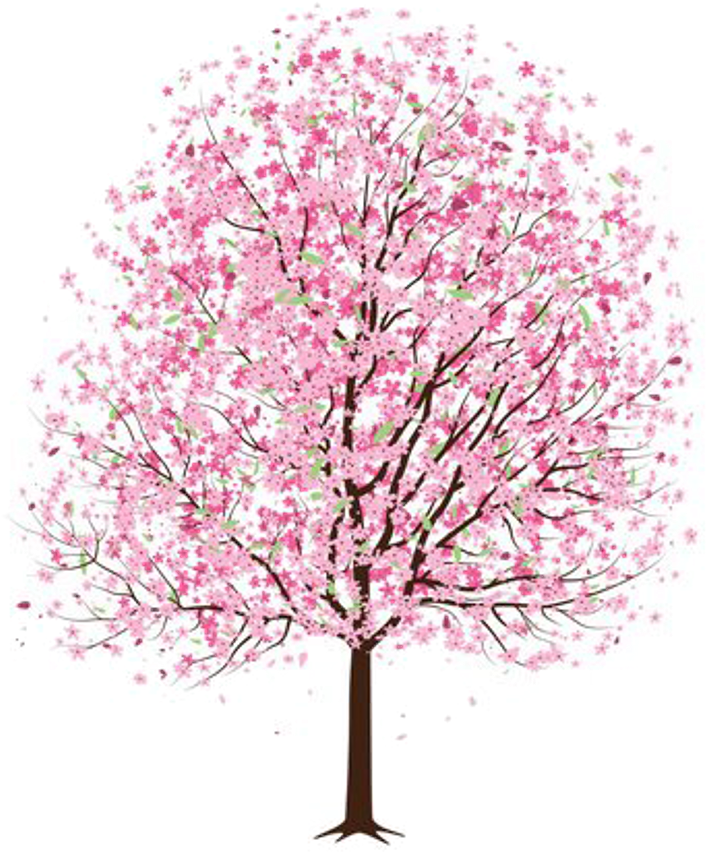 Mq Pink Flower Flowers Tree Trees - Cherry Blossom Tree Vector Png (1024x1024), Png Download