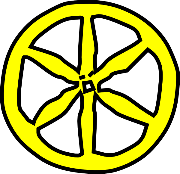 Yellow Wheel Clip Art - Clip Art (600x578), Png Download