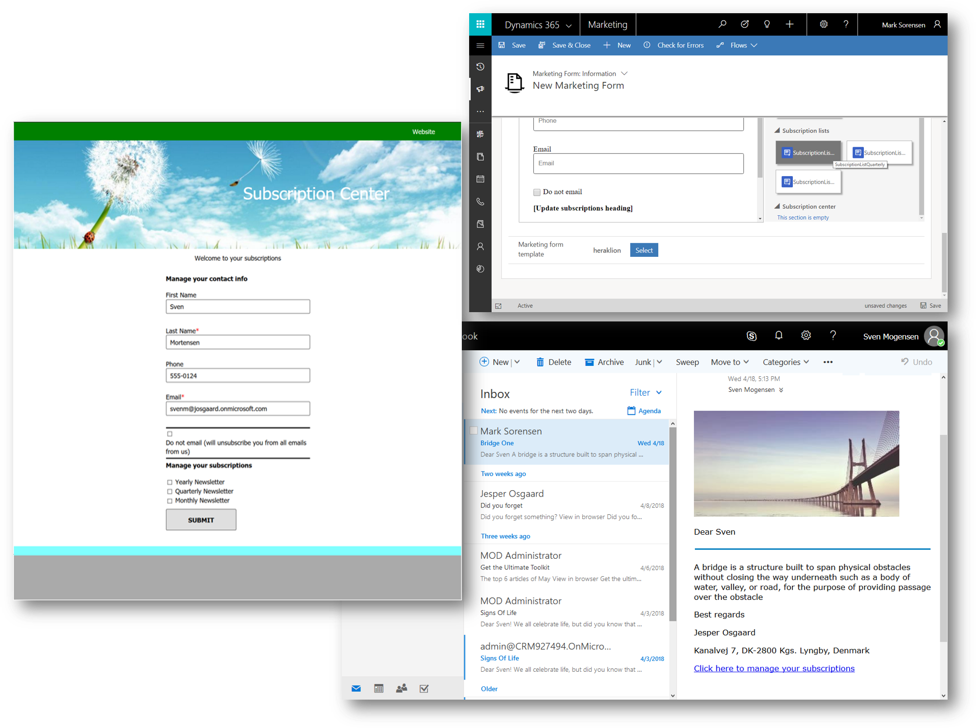 Working With Subscription Centers In Dynamics 365 For - Microsoft Dynamics 365 (2005x1500), Png Download