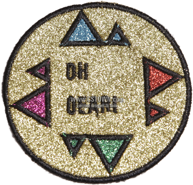 Glitter Oh Dear Round Golden Patch Applique - Emblem (780x780), Png Download