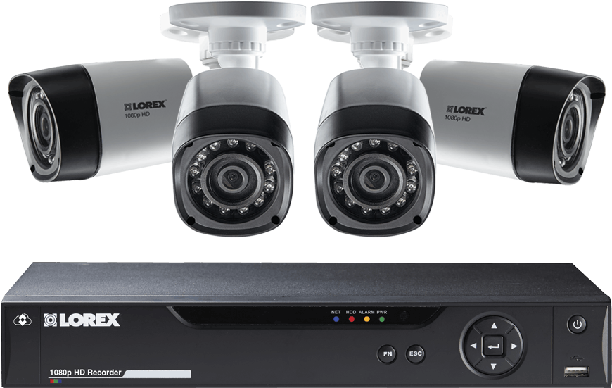 8 Channel Hd Mpx Dvr With 1tb Hdd, 4 1080p Cameras - Lorex Lhv21081tc4b 8-channel Mpx 1080p Hd 1tb Dvr With (900x600), Png Download