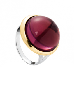 Ring Boheme Crystal, Round, Golden Frame - Ring Mit Boheme-kristall, Kreis, Goldener Rahmen (395x395), Png Download