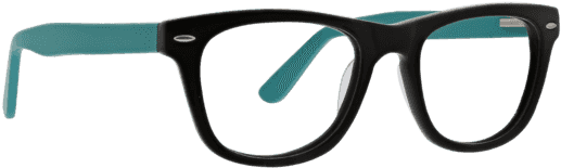 Reader In Matte Black - Teal And Black Glasses (570x570), Png Download