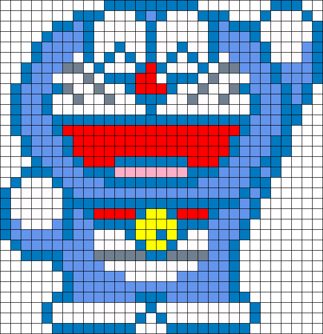 Doraemon Perler Bead Pattern / Bead Sprite - Central City Brewing Co Ltd (652x673), Png Download