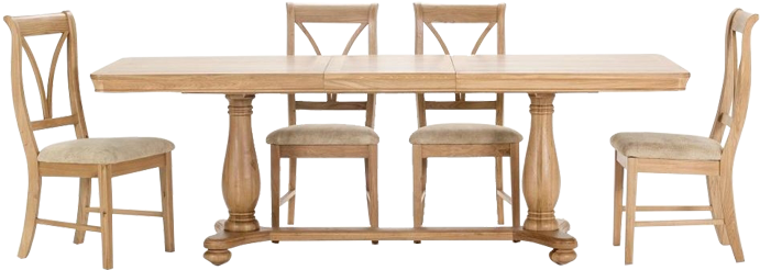 Sheridan Dining Set With 4 Chairs - Carmen Large Oak Extending Dining Table + 6 Chairs (700x411), Png Download