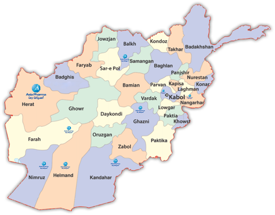 Asia Pharma Is Distributing Its Products And Services - Afghanistan Map (600x458), Png Download