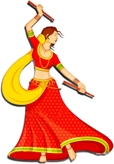 Vadodara Navratri Festival - Navratri Garba Clipart Png (369x530), Png Download