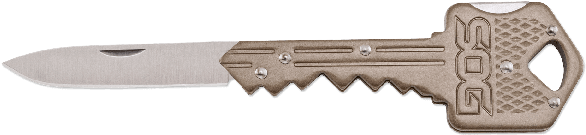 Previous - Sog Key Knife, Brass (599x246), Png Download