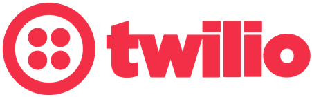 Twilio Red Text Logo With Circle Around Four Dots - Twilio Logo (580x268), Png Download