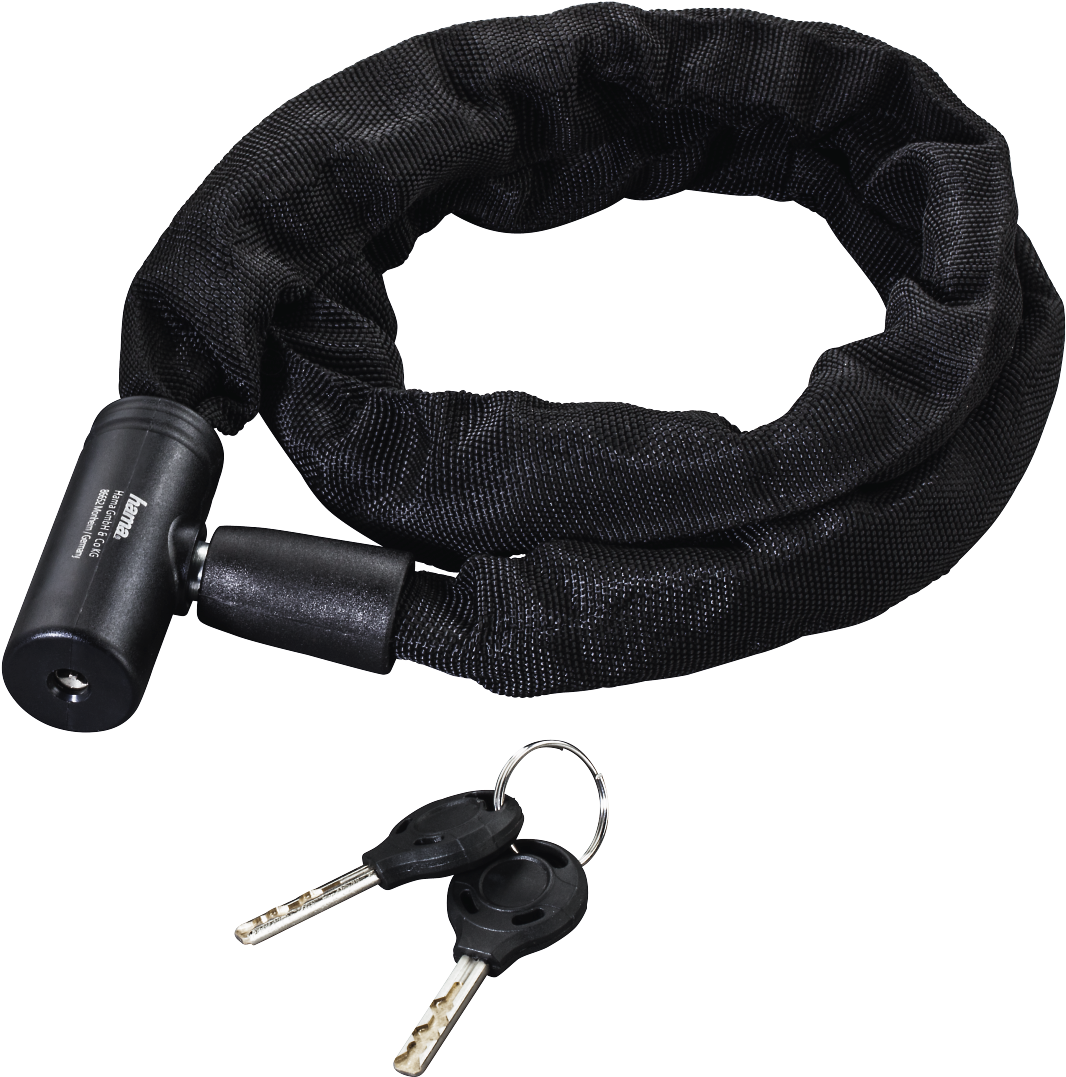 Chain Link Bike Lock, 100 Cm, Black - Hama 00178122 (schwarz) (1100x1100), Png Download