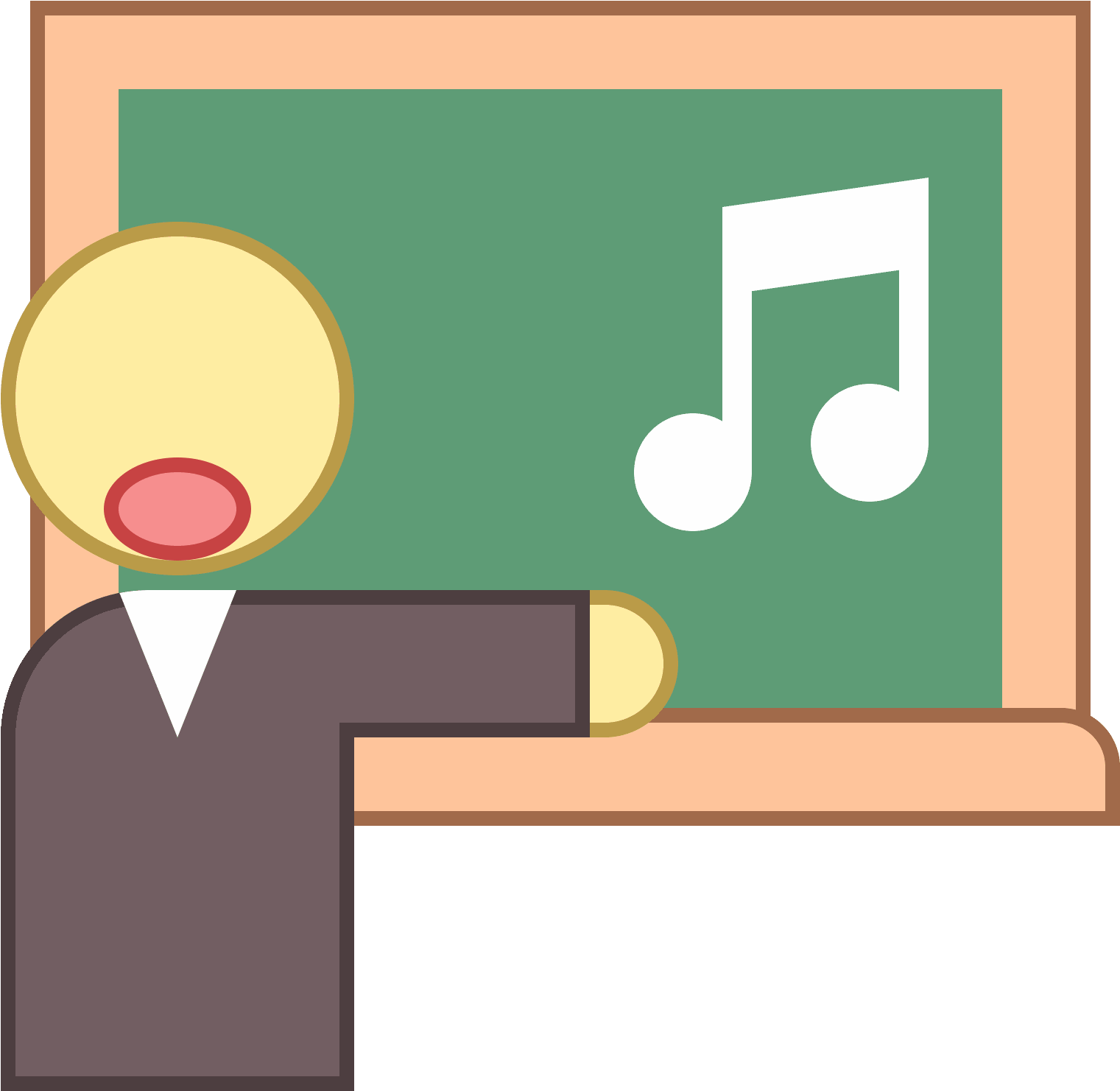 This Is A Teacher Standing In Front Of Their Blackboard - Teacher Png 512 (1600x1600), Png Download