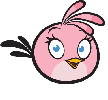 Courtney Happy - Angry Birds Stella Pink (374x346), Png Download