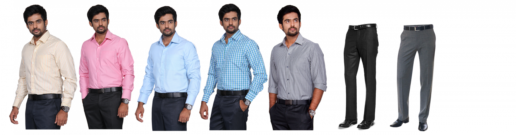 Assorted 7 Pcs Mens Dress Material - Gents Dress Material (1800x474), Png Download