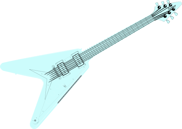 How To Set Use Cool Blue Guitar Svg Vector - Blue Guitar Rock (600x426), Png Download