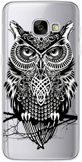 Cute Animal Art Protective Silicone Sleeve For Samsung - Rachel Caldwell Canvas Wall Art - Warrior Owl (640x640), Png Download