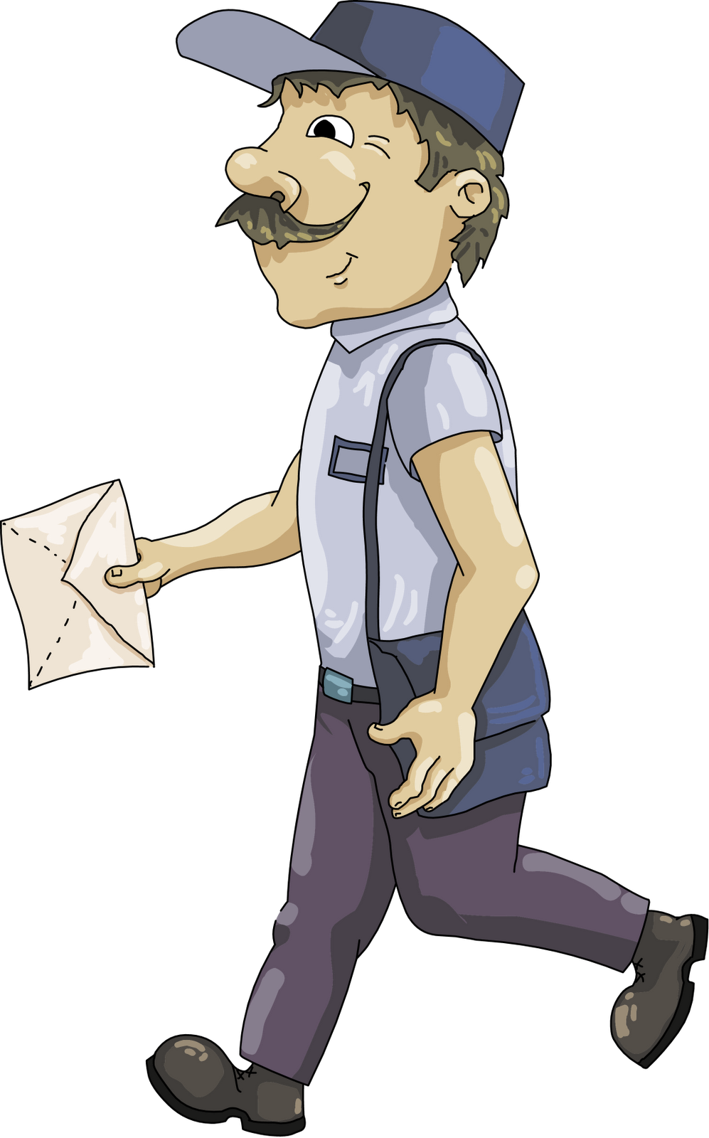 Post Office Clip Art Black - Mail Carrier Clip Art (997x1600), Png Download