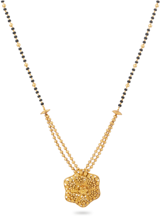 22ct Gold Mangalsutra With Flower Pendant - Jewellery (450x450), Png Download