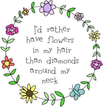 Die Meisie Wat Haar Potlood Kou - Id Rather Wear Flowers In My Hair (500x479), Png Download