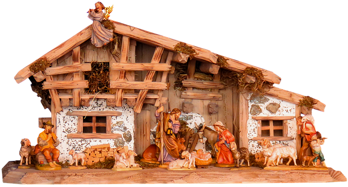 Christmas, Nativity Scene, Crib, Father Christmas - Christmas Day (960x696), Png Download