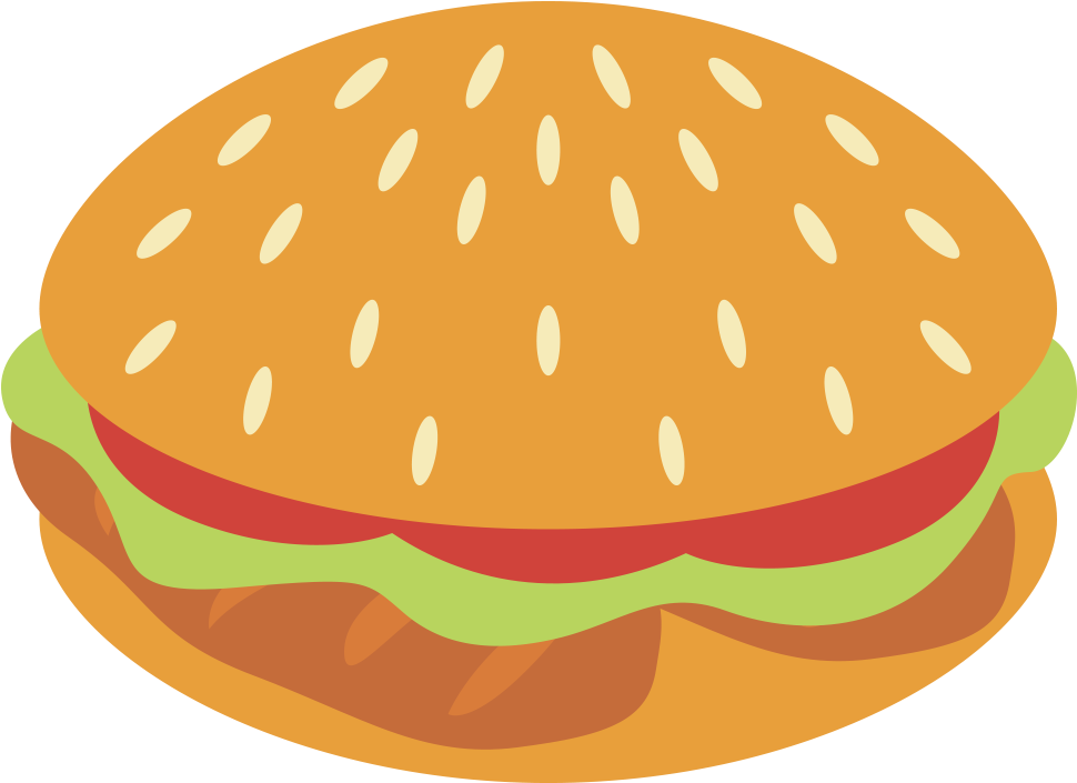 Download Chicken Burger ▽ - Burger Clipart (1013x737), Png Download