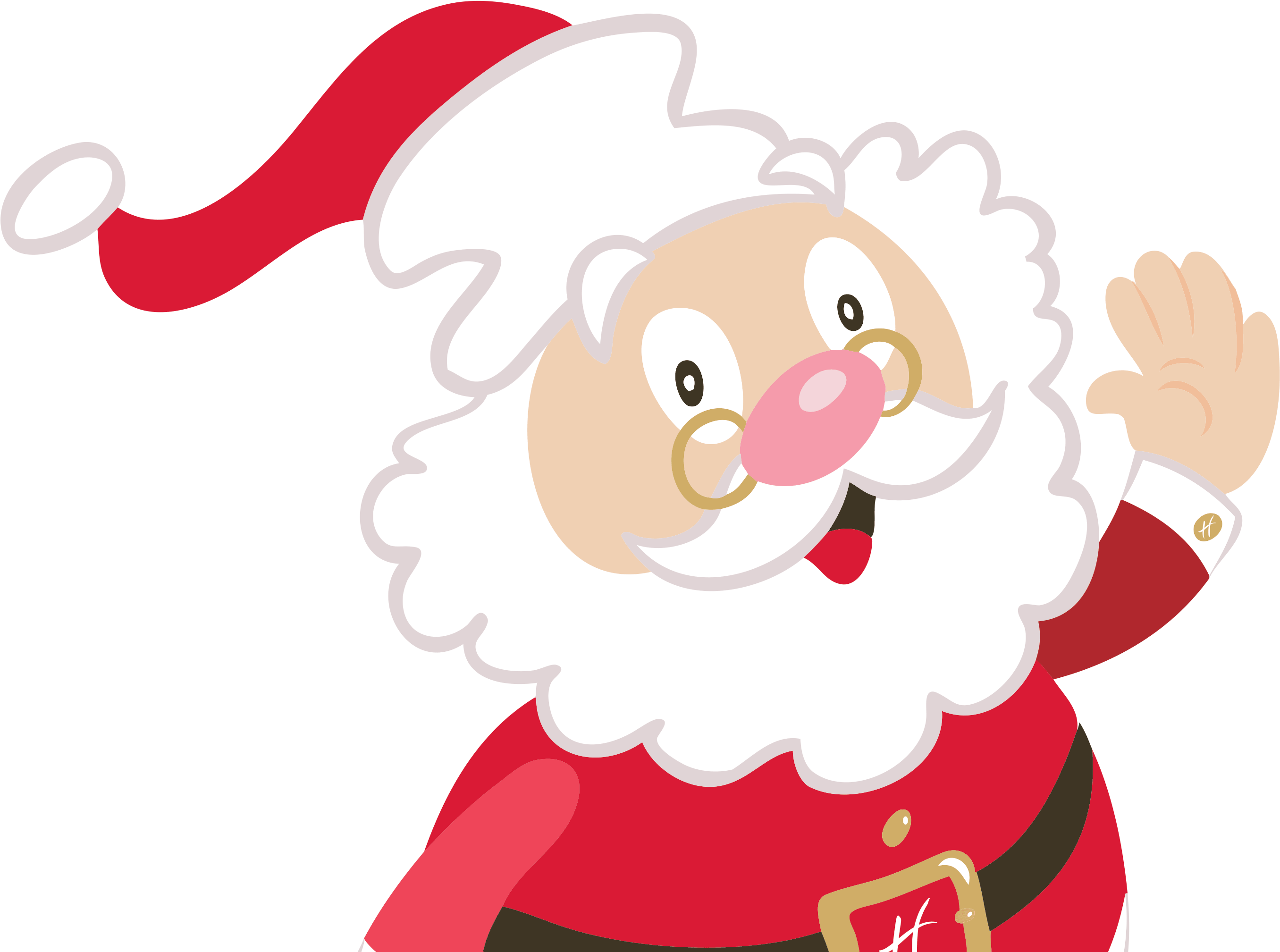 Hahc-sitting - Santa Claus (2769x2019), Png Download