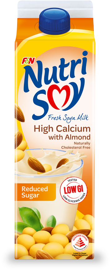 Almond Reduced Sugar 1l - Nutrisoy Soy Bean Milk (430x873), Png Download