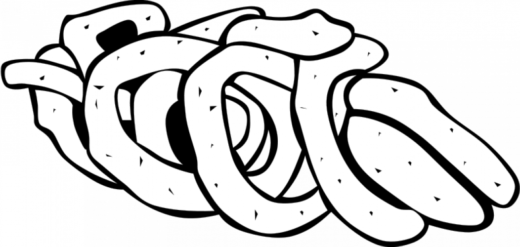 Fast Food Clipart Hamburger Fast Food Clip Art - Onion Rings Vector Png (900x428), Png Download