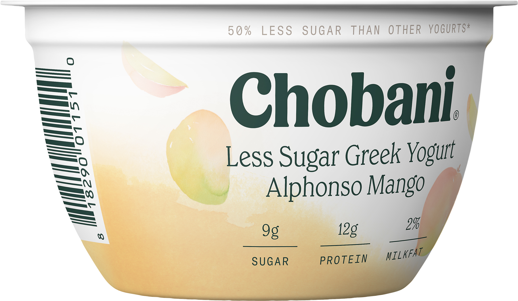 Chobani, Less Sugar Greek Alphonso Mango Low Fat Greek - Greek Yogurt (1800x1800), Png Download