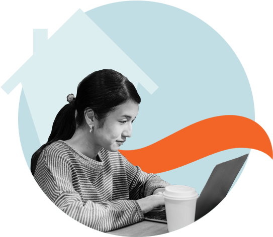 Woman Downloading A Bank Statement - Learning (562x567), Png Download