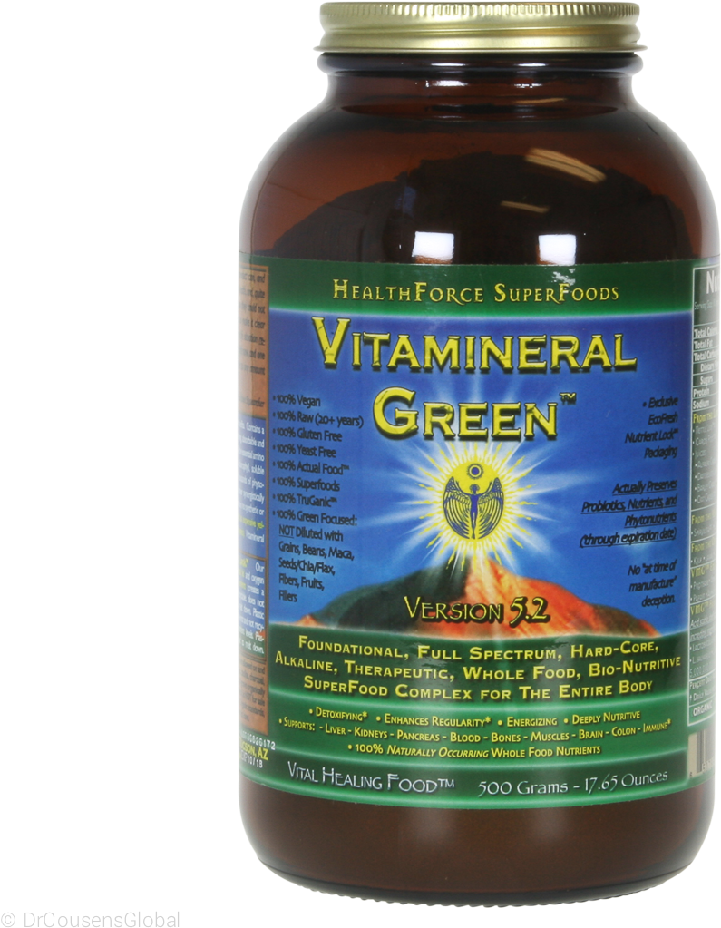 Vitamineral Green Supplement, 500 G, Healthforce - Health Force Vitamineral Green Powder 300 Grams (1100x1100), Png Download