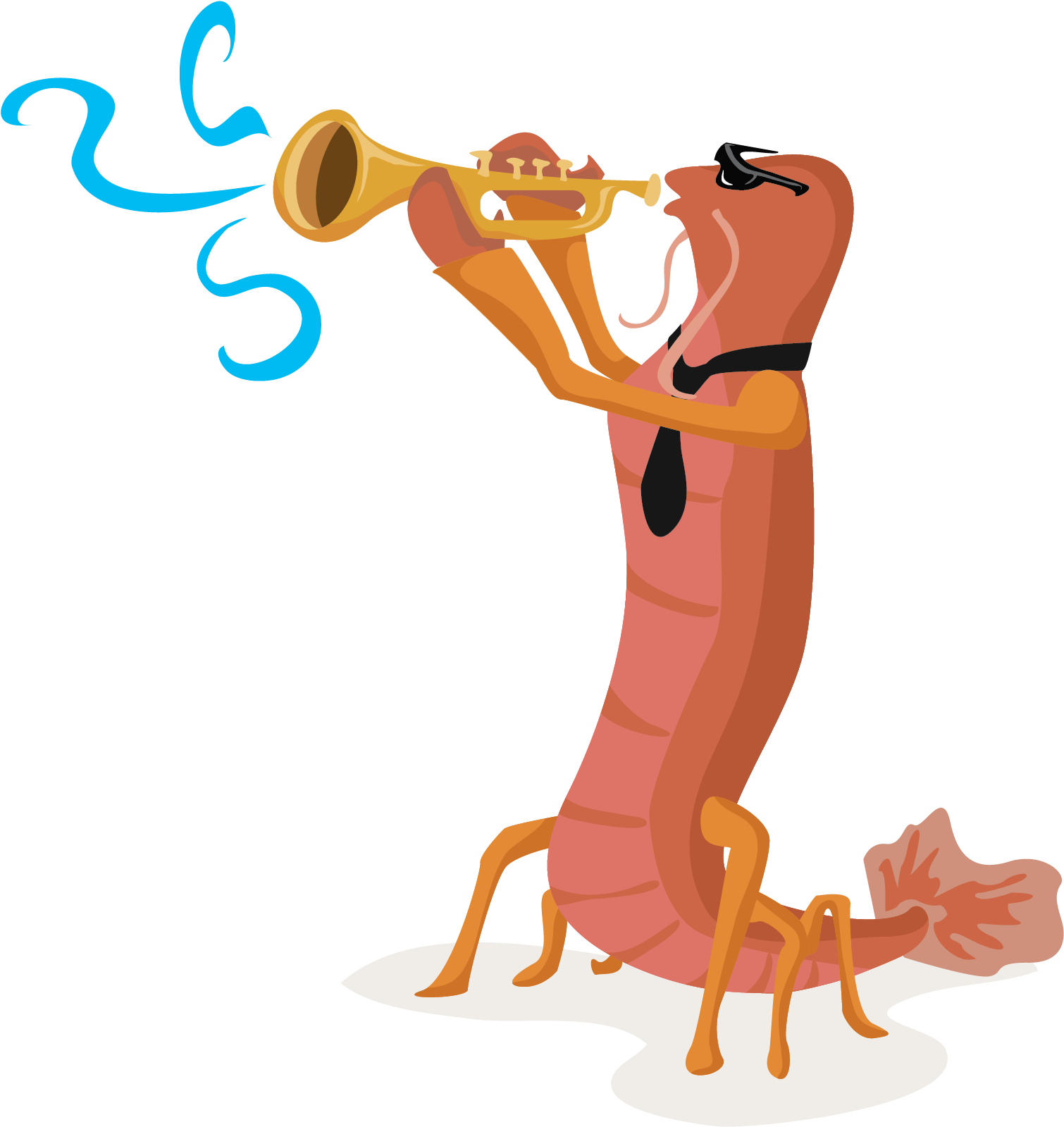 Crawfish Playing Trumpet Free Vector Clip Art - Étouffée (1724x1740), Png Download