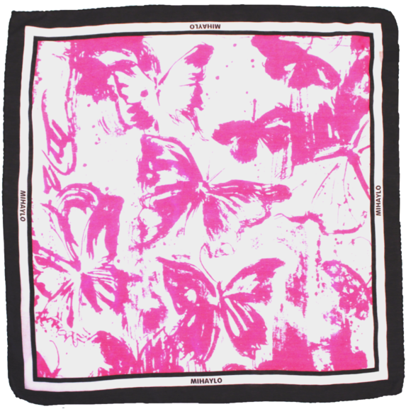 Pink Butterfly Kerchief - Silk (600x600), Png Download