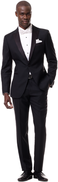 One Button Black Peak Lapel Tux, Black Lapel - Business Professional Outfit For Men (358x660), Png Download