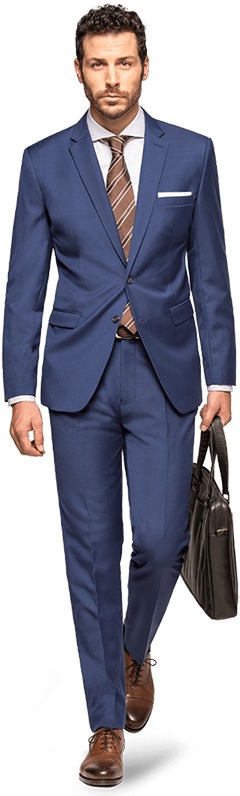 Houston Men's Custom Suits And Shirts, Sewing & Alterations - Sienna Blue Birds Eye (541x800), Png Download