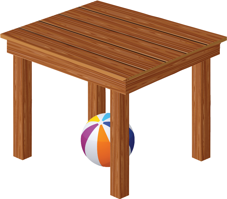 Try To Say About The Pictures You See Below - Wooden Table (411x368), Png Download