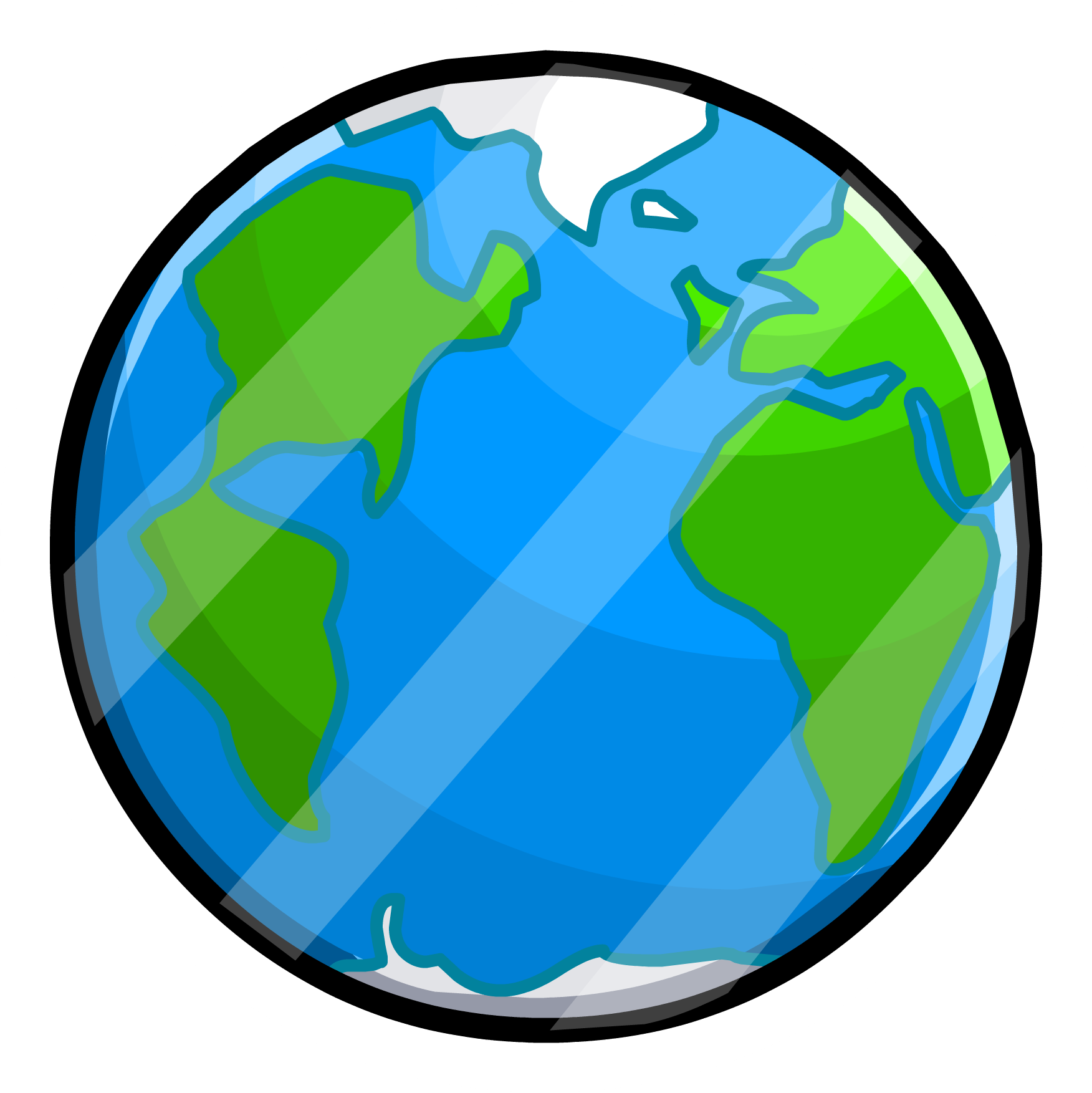 Globe Pin Icon - Club Penguin Earth Pin (1752x1753), Png Download