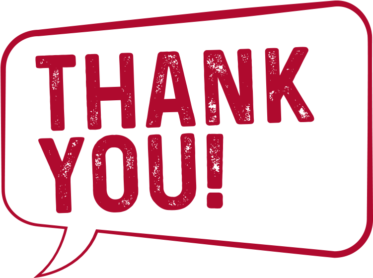 Thank You Red Png (820x610), Png Download