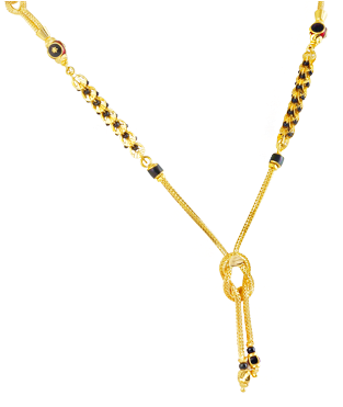 Trendy Mangalsutra With Black Beads In 22kt Yellow - Trendy Mangalsutra With Black Beads (400x400), Png Download