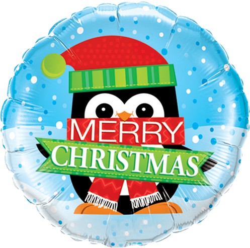 Merry Christmas Penguin Foil Balloon - Merry Christmas Penguin Balloon Delivery (500x500), Png Download