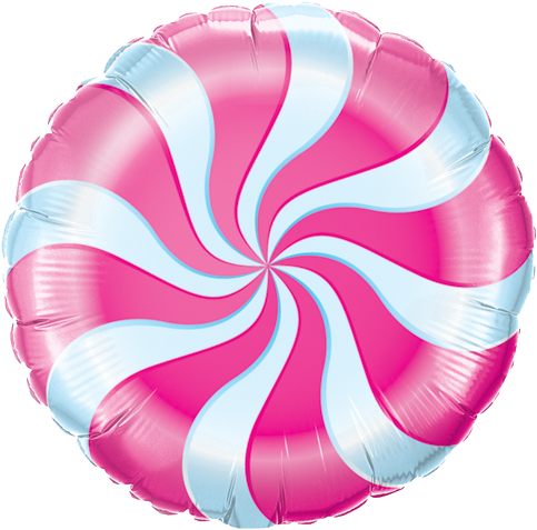 18" Magenta Candy Swirl Foil Balloon - 18" Orange Candy Swirl Foil Balloon (485x485), Png Download