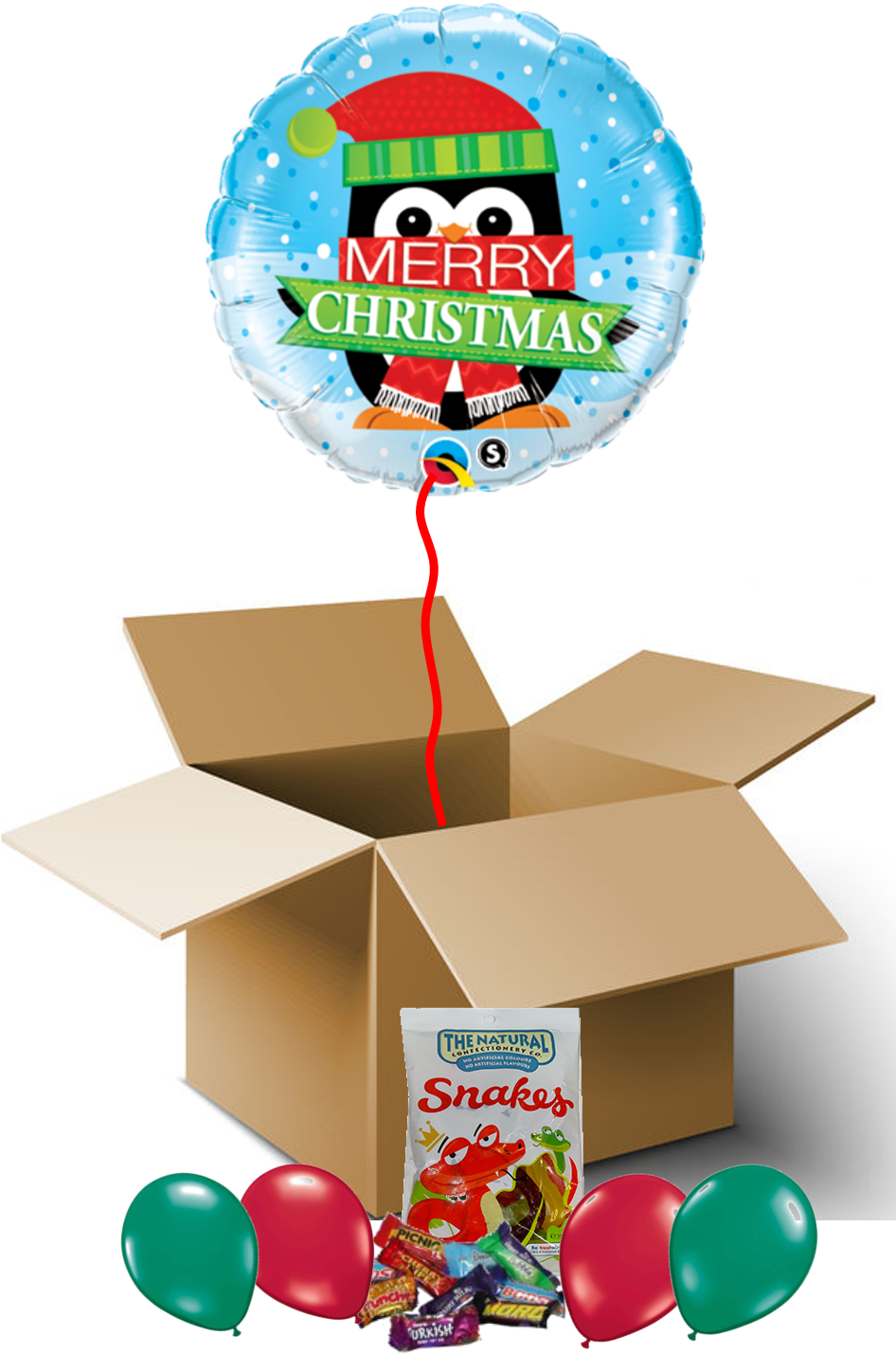 Merry Christmas Penguin Balloon In A Box - Merry Christmas Penguin Balloon Delivery (945x1469), Png Download
