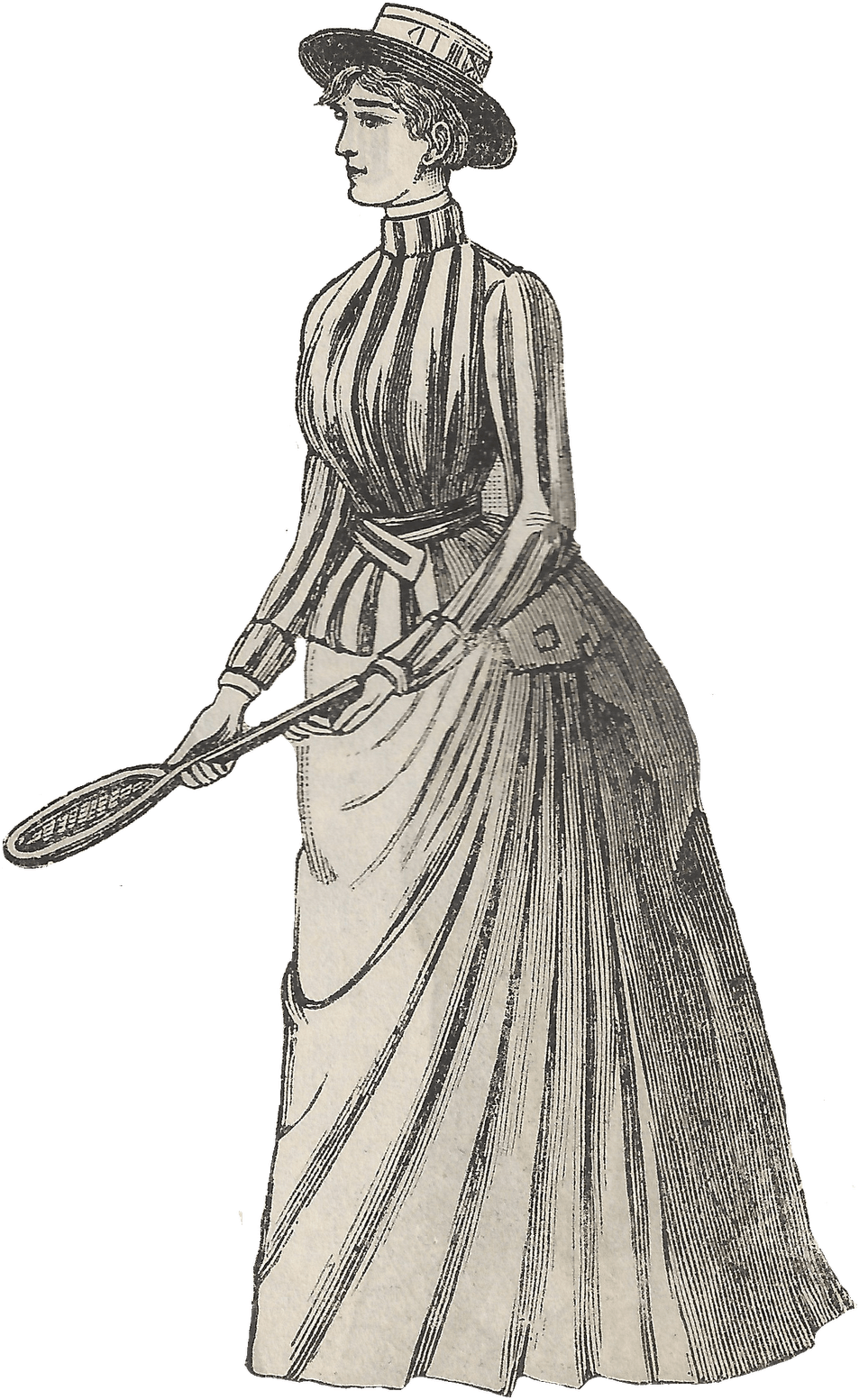Vintage Tennis Player Woman - Immagini Victorian Age Png (963x1600), Png Download