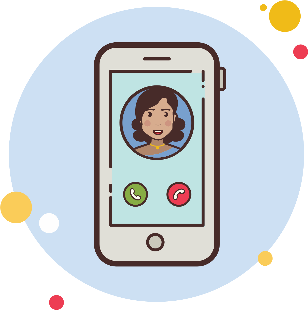 Indian Girl Phone Call Icon - Icon (1600x1600), Png Download