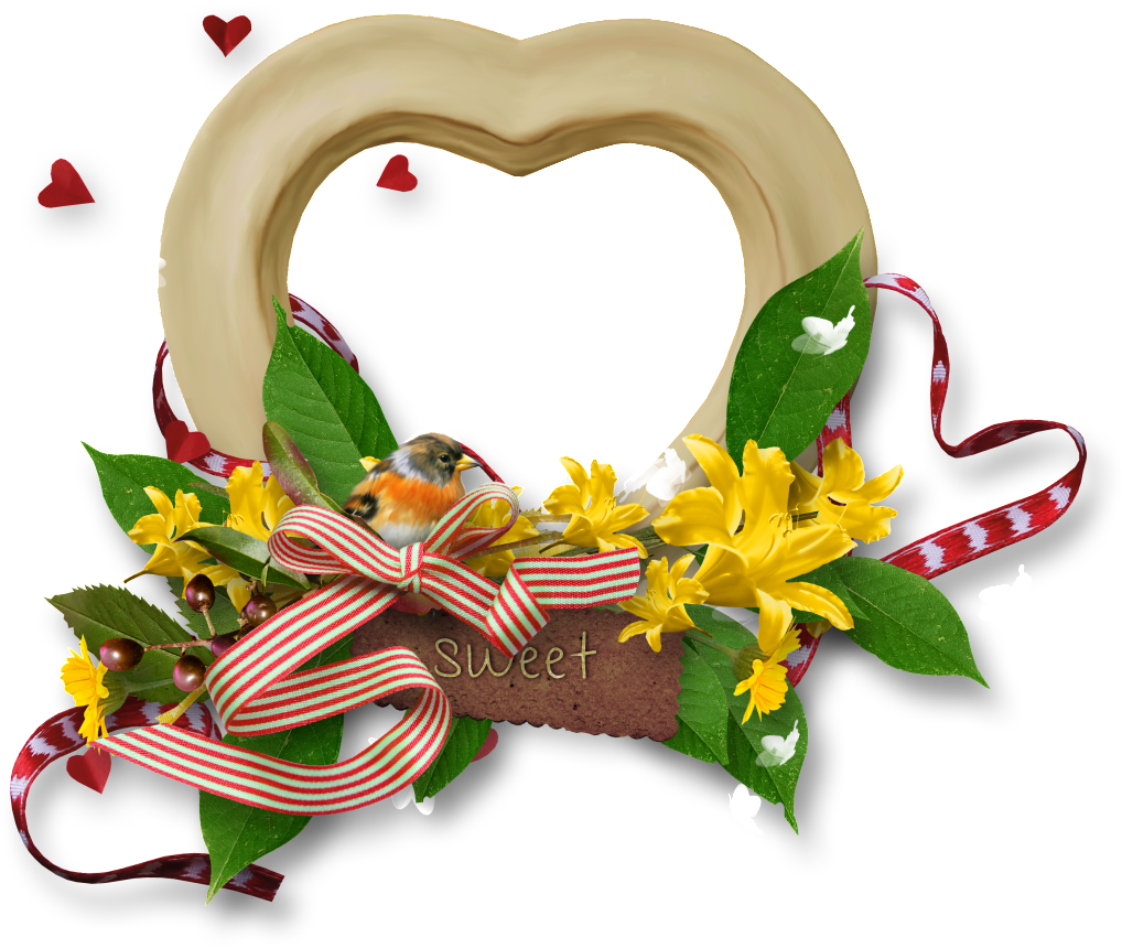 Love Ribbon Frame - Decoration (1024x873), Png Download