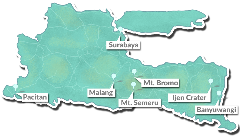 Pin It On Pinterest - East Java Map Png (800x527), Png Download