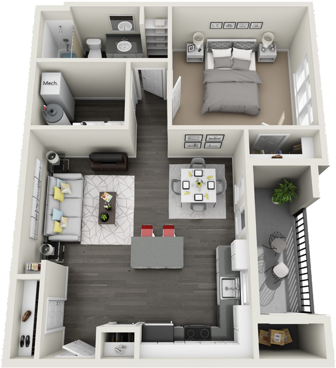 A - American Apartments (719x782), Png Download