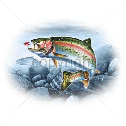 Bass Jumping Png - Rivers Edge Products 716 Trophy Rainbow Trout Cut Board (420x420), Png Download